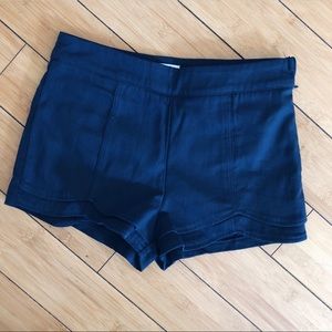 TOBI navy scalloped shorts
